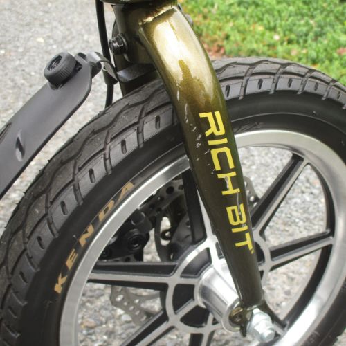 【中古車特価 超美品】RICHBIT/CITY ゴールデンオリーブ 電動バイク 折畳み可能 ★自賠責~4年分付★(特定小型原付)
