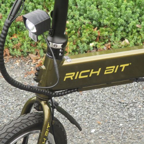 【中古車特価 超美品】RICHBIT/CITY ゴールデンオリーブ 電動バイク 折畳み可能 ★自賠責~4年分付★(特定小型原付)