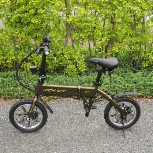 【中古車特価 超美品】RICHBIT/CITY ゴールデンオリーブ 電動バイク 折畳み可能 ★自賠責~4年分付★(特定小型原付)