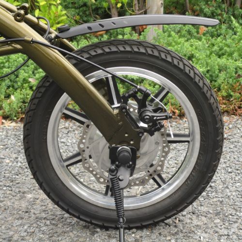 【中古車特価 超美品】RICHBIT/CITY ゴールデンオリーブ 電動バイク 折畳み可能 ★自賠責~4年分付★(特定小型原付)