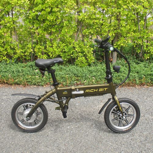 【中古車特価 超美品】RICHBIT/CITY ゴールデンオリーブ 電動バイク 折畳み可能 ★自賠責~4年分付★(特定小型原付)
