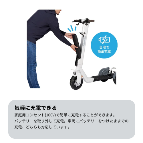 【免許不要・立ち乗り三輪】ストリーモ S01JTA 電動スクーター （ミラー付き） ★公道走行可能★（特定小型）