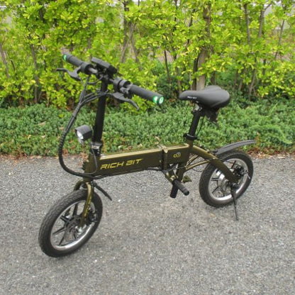 【中古車特価 超美品】RICHBIT/CITY ゴールデンオリーブ 電動バイク 折畳み可能 ★自賠責～4年分付★（特定小型原付）