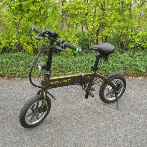 【中古車特価 超美品】RICHBIT/CITY ゴールデンオリーブ 電動バイク 折畳み可能 ★自賠責～4年分付★（特定小型原付）