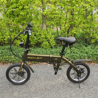 【中古車特価 超美品】RICHBIT/CITY ゴールデンオリーブ 電動バイク 折畳み可能 ★自賠責～4年分付★（特定小型原付）