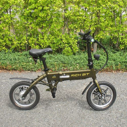 【中古車特価 超美品】RICHBIT/CITY ゴールデンオリーブ 電動バイク 折畳み可能 ★自賠責～4年分付★（特定小型原付）